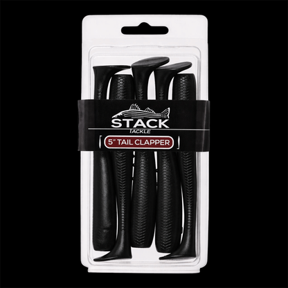 Stack Tackle 5" Tail Clapper | Paddle Tail Swimbait | 5 Per Pack | 5/0 Screwy Head Compatible | Striped Bass, Flounder, Snook | 6 Colors