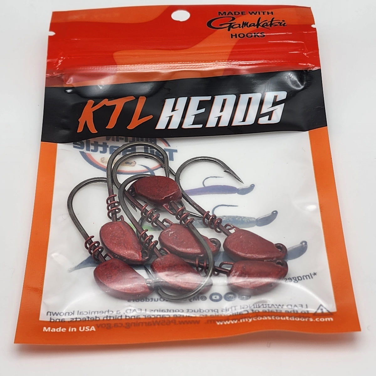 KTL Jigheads 7-Pack — Gamakatsu Heavy Wire Wide-Gap Hooks | Designed for Knockin Tail Lures | 3/0 & 4/0 | 1/16, 1/8 & 1/4 oz | Silver, Red & Chartreuse