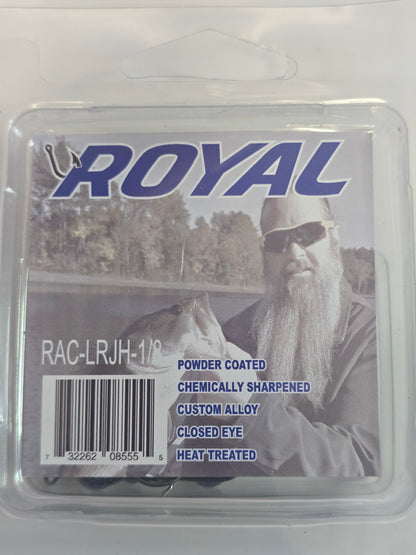 Royal Hooks ROYAL Large Round Jig Head | Midnight Storm | Black & Blue Flake | 90° Eyelet | Metal Bait Keeper | 3D Flake Eyes | 1/16–3/4 oz
