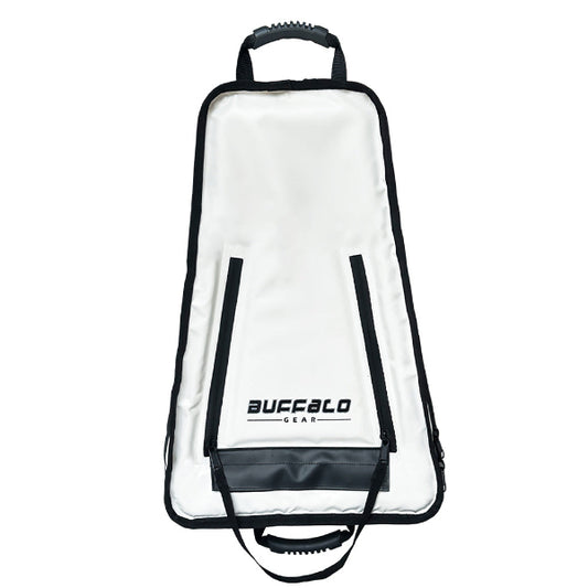 White cooler bag with black accents and 'Buffalo Gear' branding on a white background