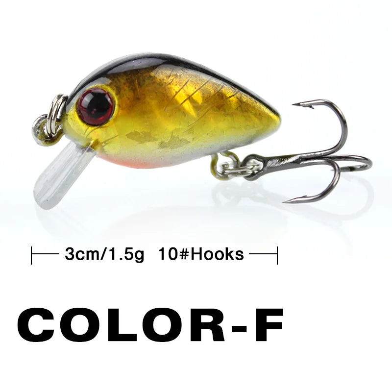 Fishing Lure Small Minnow Mini Wobble 3cm 1.5g Micro Fish Crank Bait Artificial Lure Swimbait 1 Piece