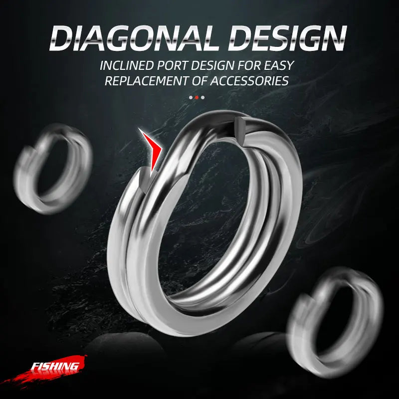 200pcs/box High-Strength Stainless Steel Split Rings for Fishing Lures Loop Corrosion-Resistant Connector Rings