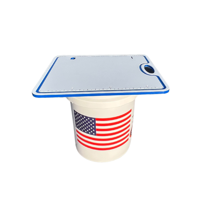 TRAPSKI Bucket Board | Made in USA | Marine-Grade HDPE | Fits 5-Gallon Buckets & Coolers | Integrated Ruler | Non-Skid Feet | Fillet, Bait Prep & Gear
