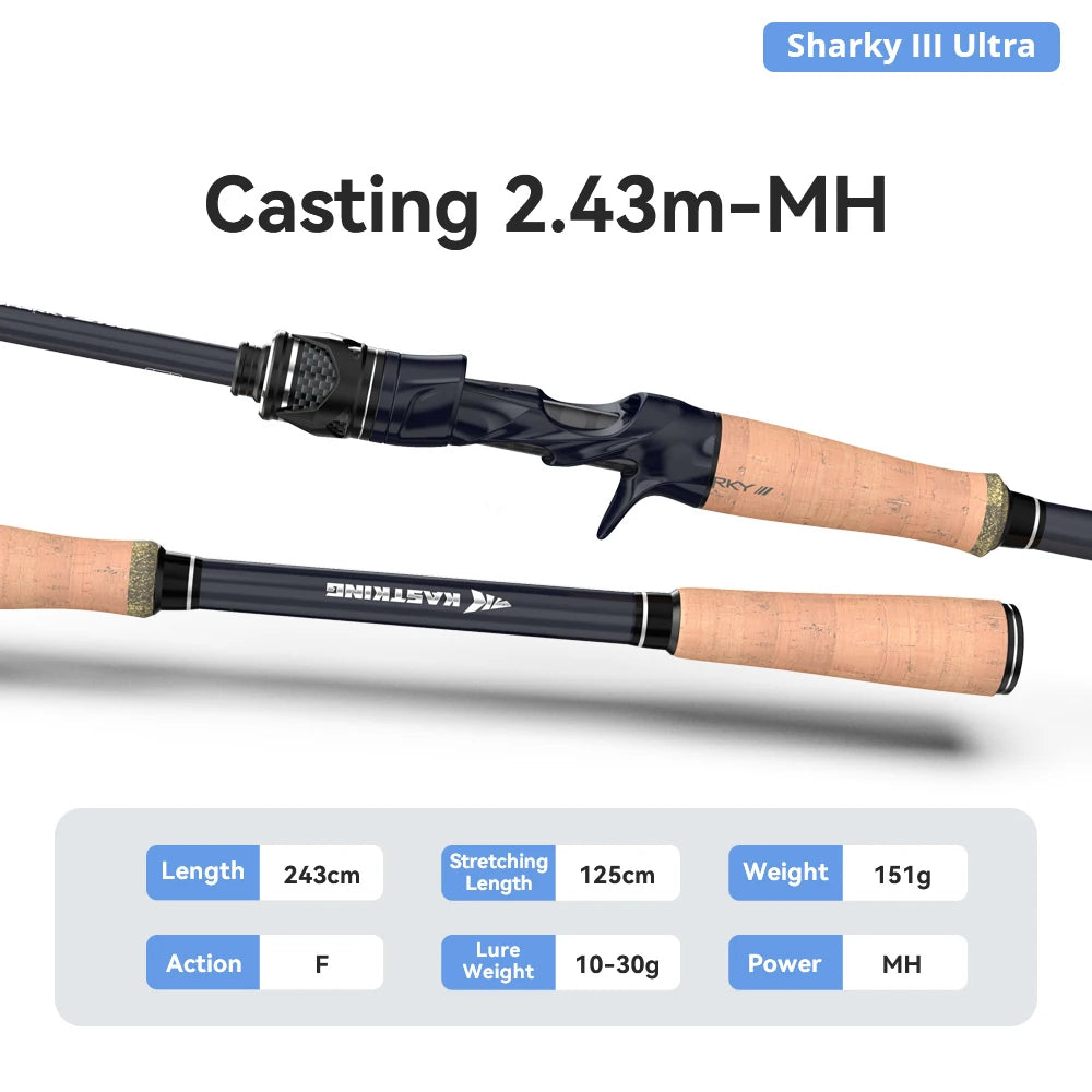KastKing Sharky Ultra Carbon Spinning Casting Rods FUJI F+SIC Guide RingsFreshwater Saltwater Fishing Rod