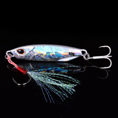20PCS Quality Metal Cast Jig Spoon Set 10g- 60g Shore Casting Jigging Fish Sea Bass Fishing Lures Artificial Bait Tackle