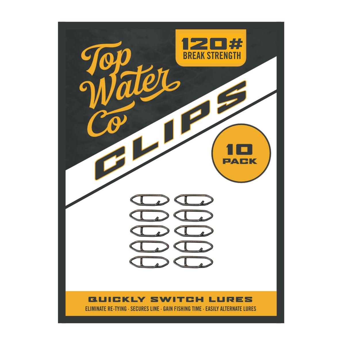 Topwater Co Large Stainless Steel Speed Clips 120 lb