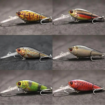 Crankbait Fishing Lure 8g 8cm 3 Meters Depth High End Hooks Wide Wobble with Deep Diving Carp Fishing HC549