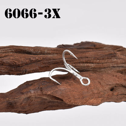 Tri Hooks Anti-Rust Coating 3X Super Strong Sharp fishing hook High Carbon Steel Sea Hooks Saltwater