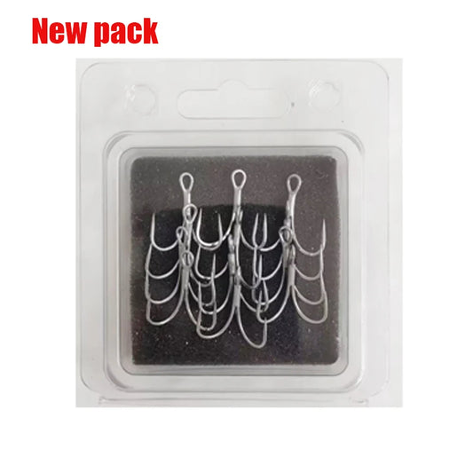 Tri Hooks Anti-Rust Coating 3X Super Strong Sharp fishing hook High Carbon Steel Sea Hooks Saltwater