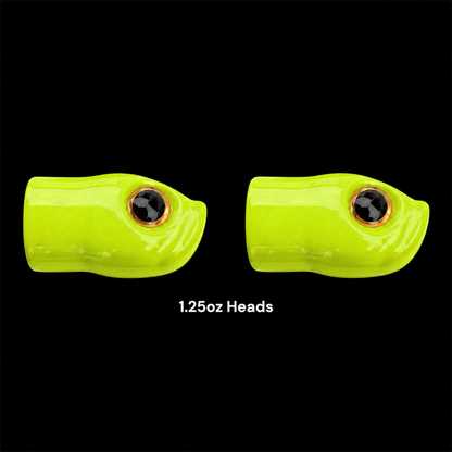 Stack Tackle Replacement Heads | 5/0 Screwy Head Jigs | 2 Per Pack | 0.5–1.5 oz | Chartreuse, Black, White, Pink