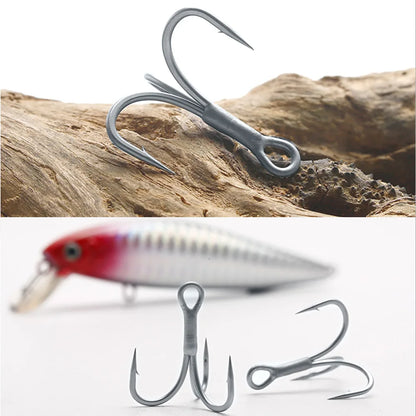 Tri Hooks Anti-Rust Coating 3X Super Strong Sharp fishing hook High Carbon Steel Sea Hooks Saltwater