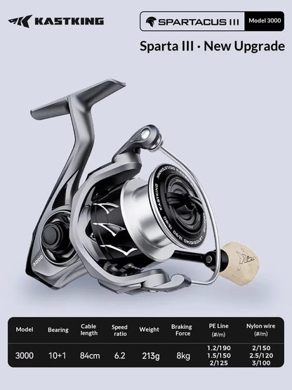Kastking Sparta 3 Long Cast Spinning Reel Shallow Spool Light Weight High Strength General Purpose Micro Lure Sea Bass Fishing