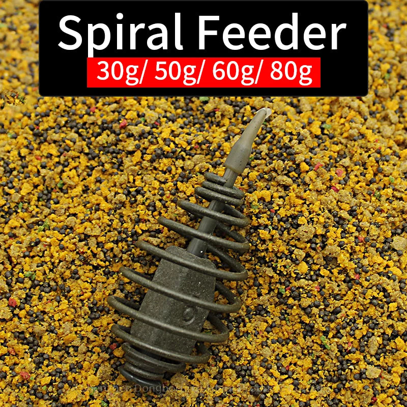 1PC Carp Fishing Accessories Spiral Feeder 30g/50g/60g/80g Fit With QC Swivel Size 8 For Method Feeder Fishing Equipment