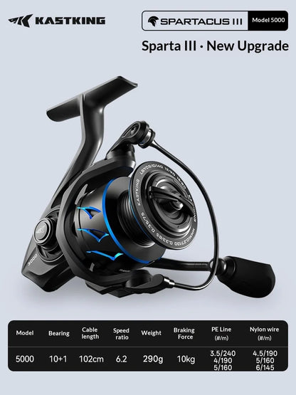 Kastking Sparta 3 Long Cast Spinning Reel Shallow Spool Light Weight High Strength General Purpose Micro Lure Sea Bass Fishing