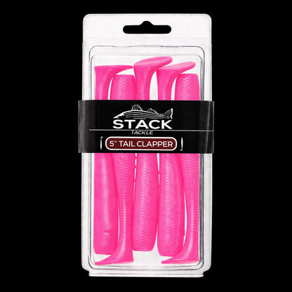 Stack Tackle 5" Tail Clapper | Paddle Tail Swimbait | 5 Per Pack | 5/0 Screwy Head Compatible | Striped Bass, Flounder, Snook | 6 Colors