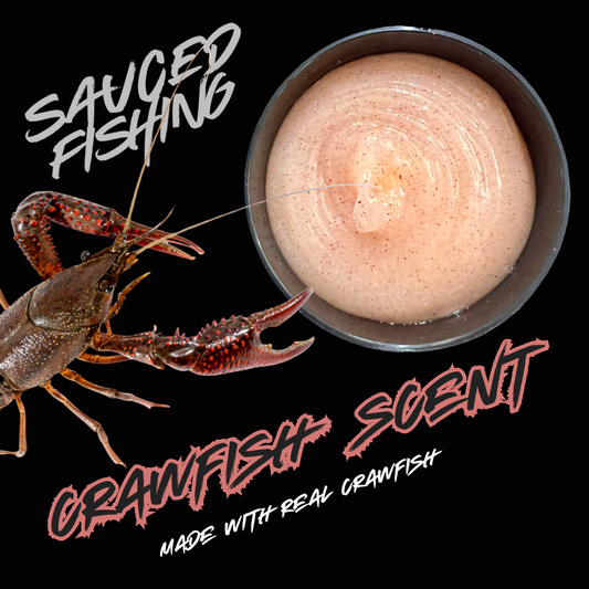 Sauced Fishing 4oz Crawfish Fish Attractant | Real Crawfish Scent | Wide-Mouth Jar | Bass & Bottom Fish