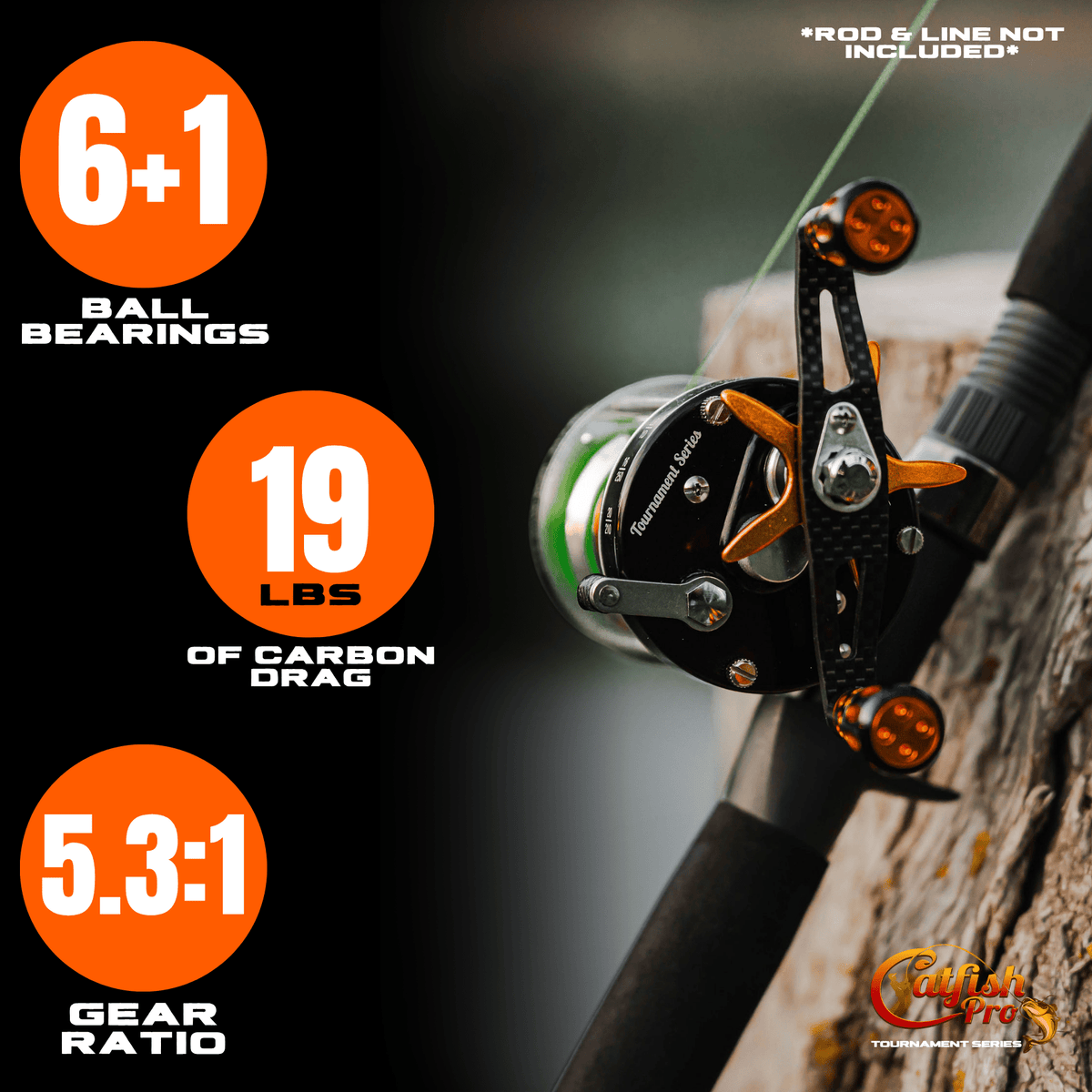 Catfish Pro 600CTS Round Baitcaster Reel | 19 lb Drag