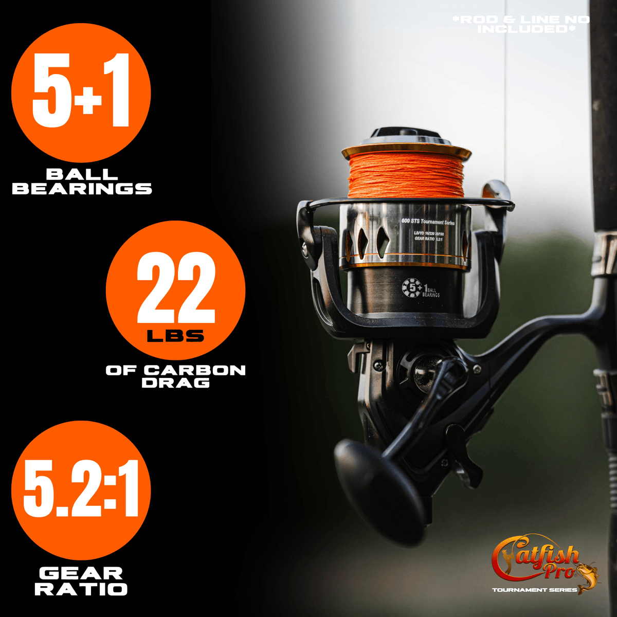 Catfish Pro 600STS Spinning Reel | Live Liner & Clicker