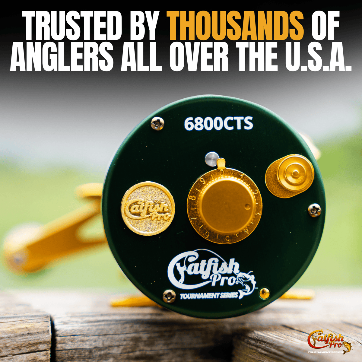 Catfish Pro 6800 CTS Round Baitcaster Reel | 40 lb Max Drag