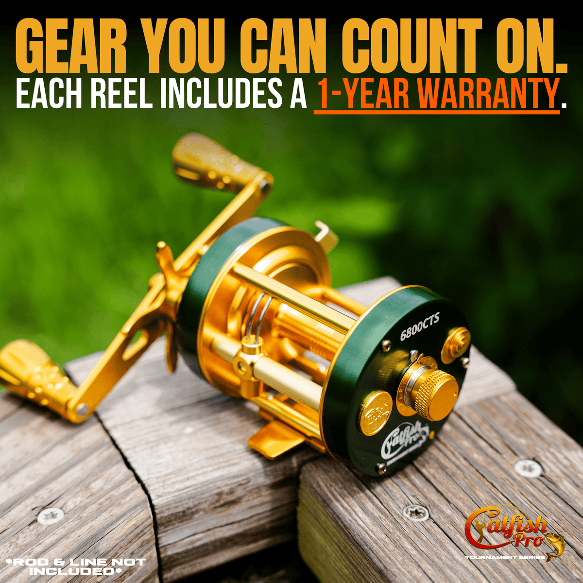 Catfish Pro 6800 CTS Round Baitcaster Reel | 40 lb Max Drag