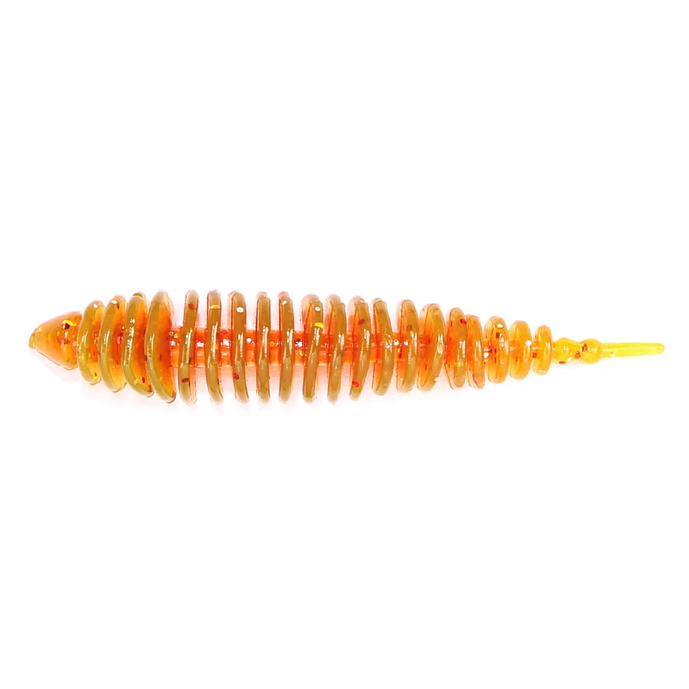 Soft Fishing Lure, Spiral Worm Bait with Glitter