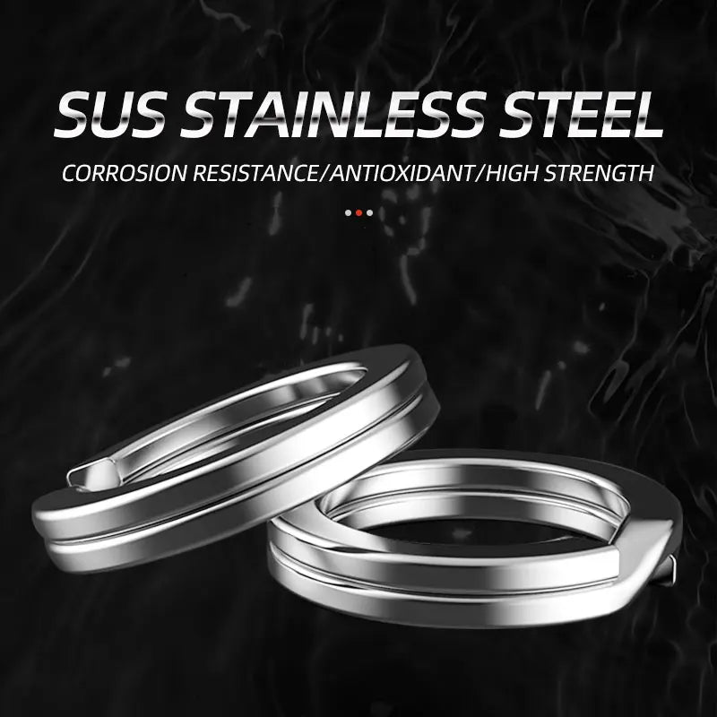 200pcs/box High-Strength Stainless Steel Split Rings for Fishing Lures Loop Corrosion-Resistant Connector Rings