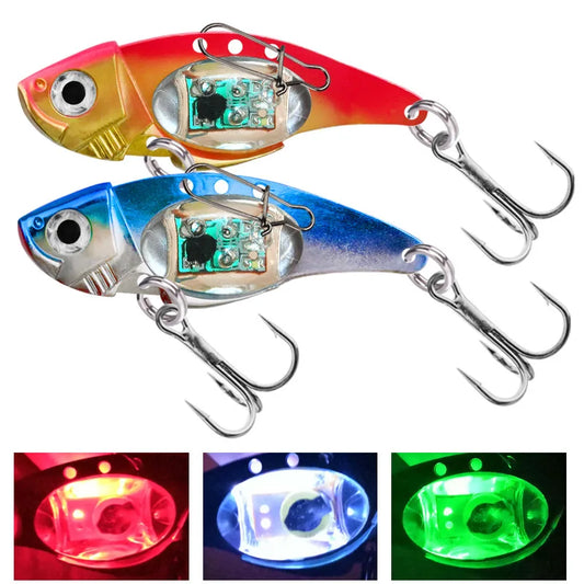 Smart Underwater LED Fishing Light Squid Lure with Vibration, Flashing Deep Drop Light, Waterproof Fish Attractor Bait for Squid