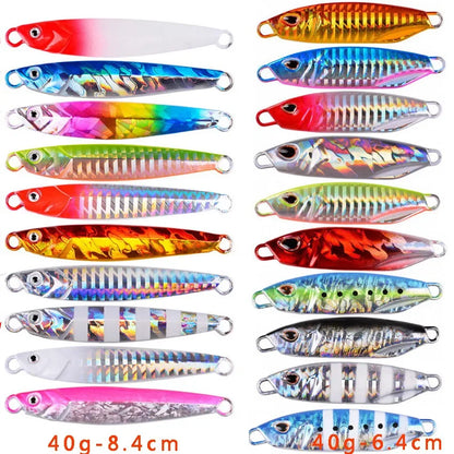 20PCS Quality Metal Cast Jig Spoon Set 10g- 60g Shore Casting Jigging Fish Sea Bass Fishing Lures Artificial Bait Tackle