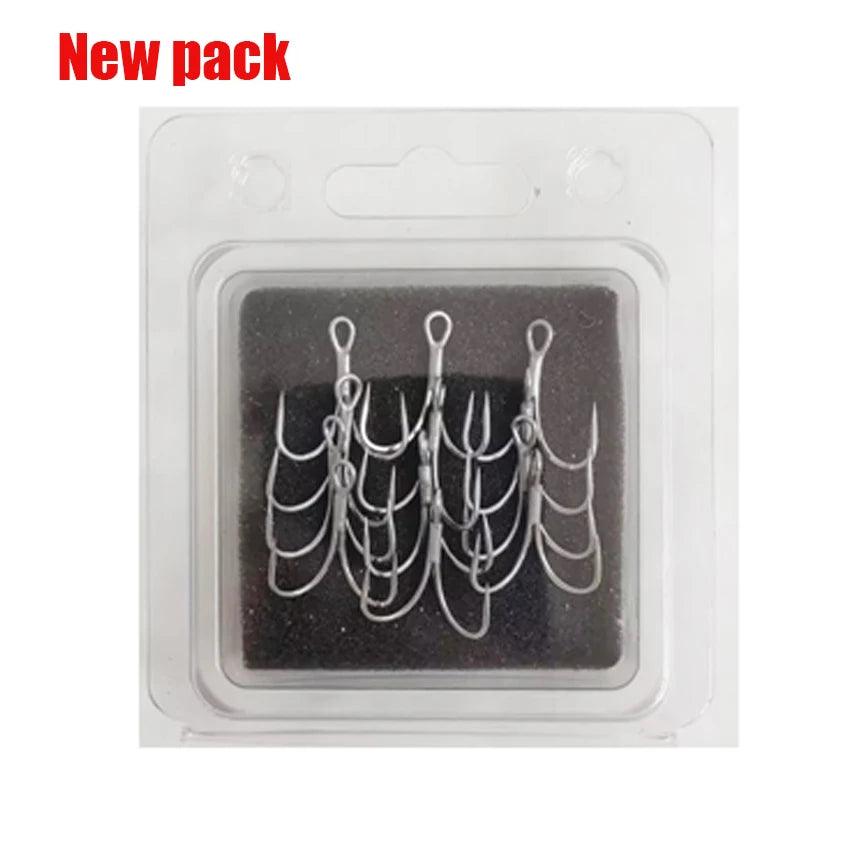 Tri Hooks Anti-Rust Coating 3X Super Strong Sharp fishing hook High Carbon Steel Sea Hooks Saltwater