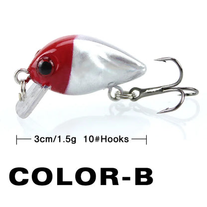 Fishing Lure Small Minnow Mini Wobble 3cm 1.5g Micro Fish Crank Bait Artificial Lure Swimbait 1 Piece