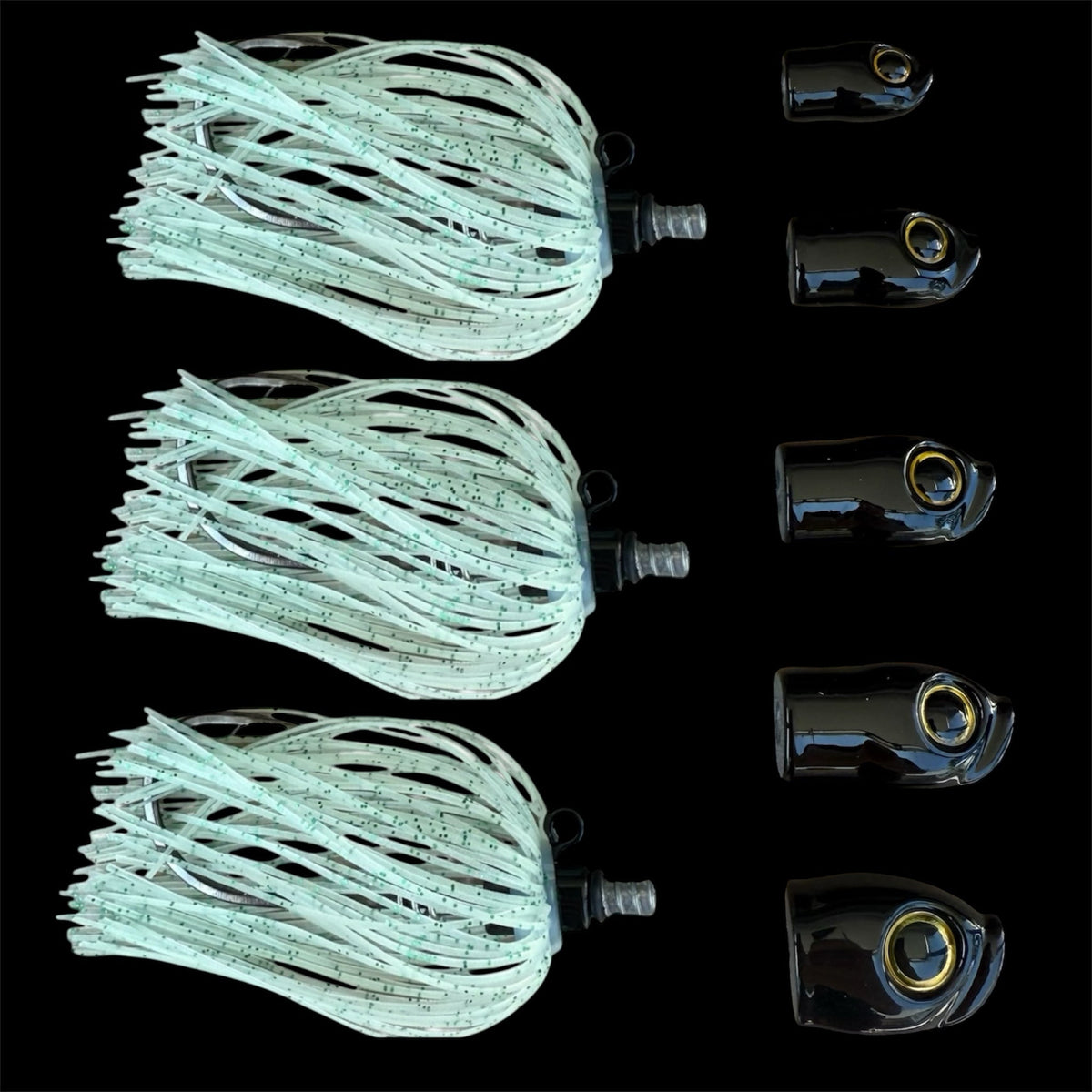 Stack Tackle Skirted Screwy Head Jigs | 5 Sizes + 3 Mustad Hooks | Silicone Skirt | Swap Without Re-Tying | Flounder, Striped Bass, Snook