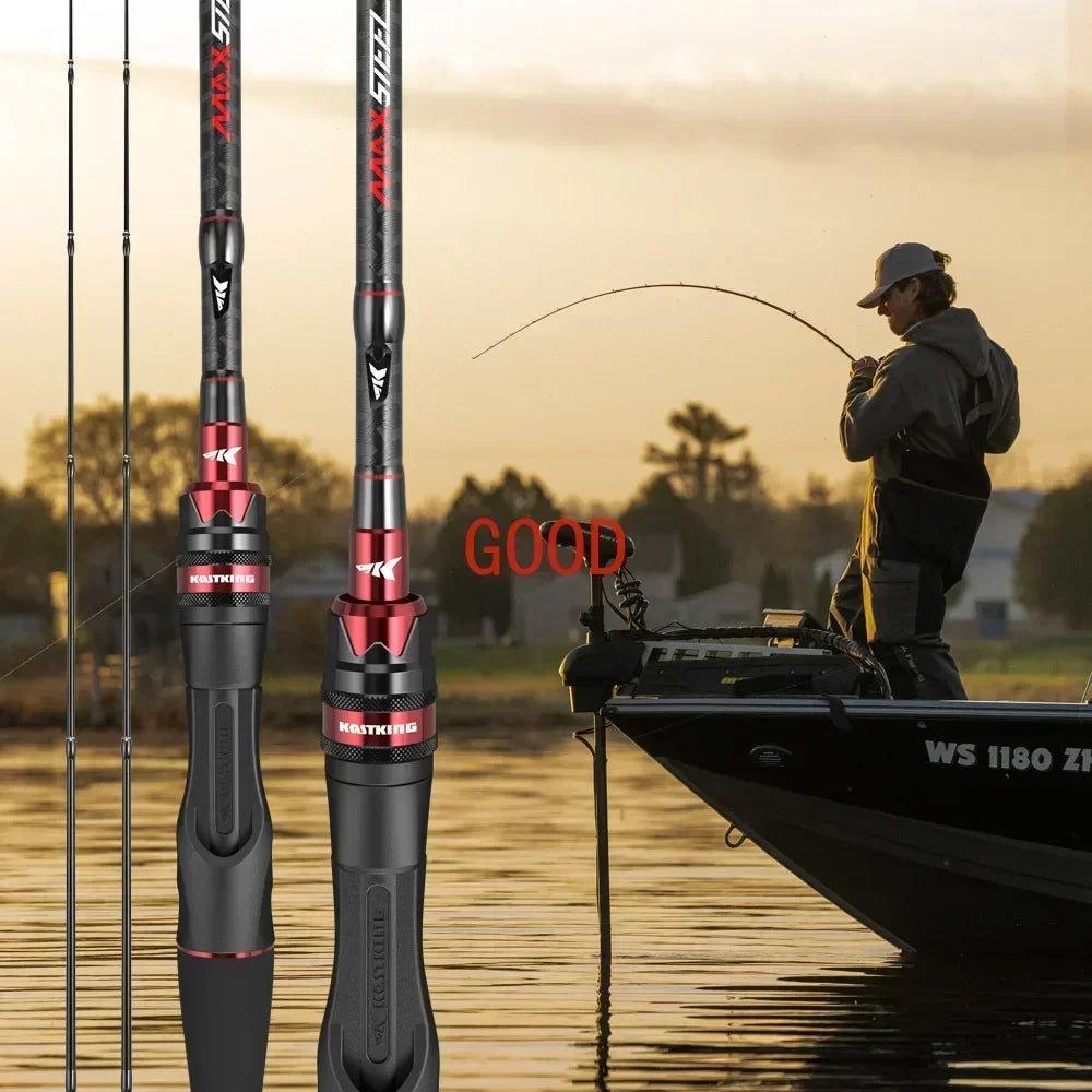 KastKing Max Steel Rod Carbon Spinning Casting Fishing Rod with 1.80m 2.13m 2.28m 2.4m Baitcasting Rod for Bass Pike Fishing