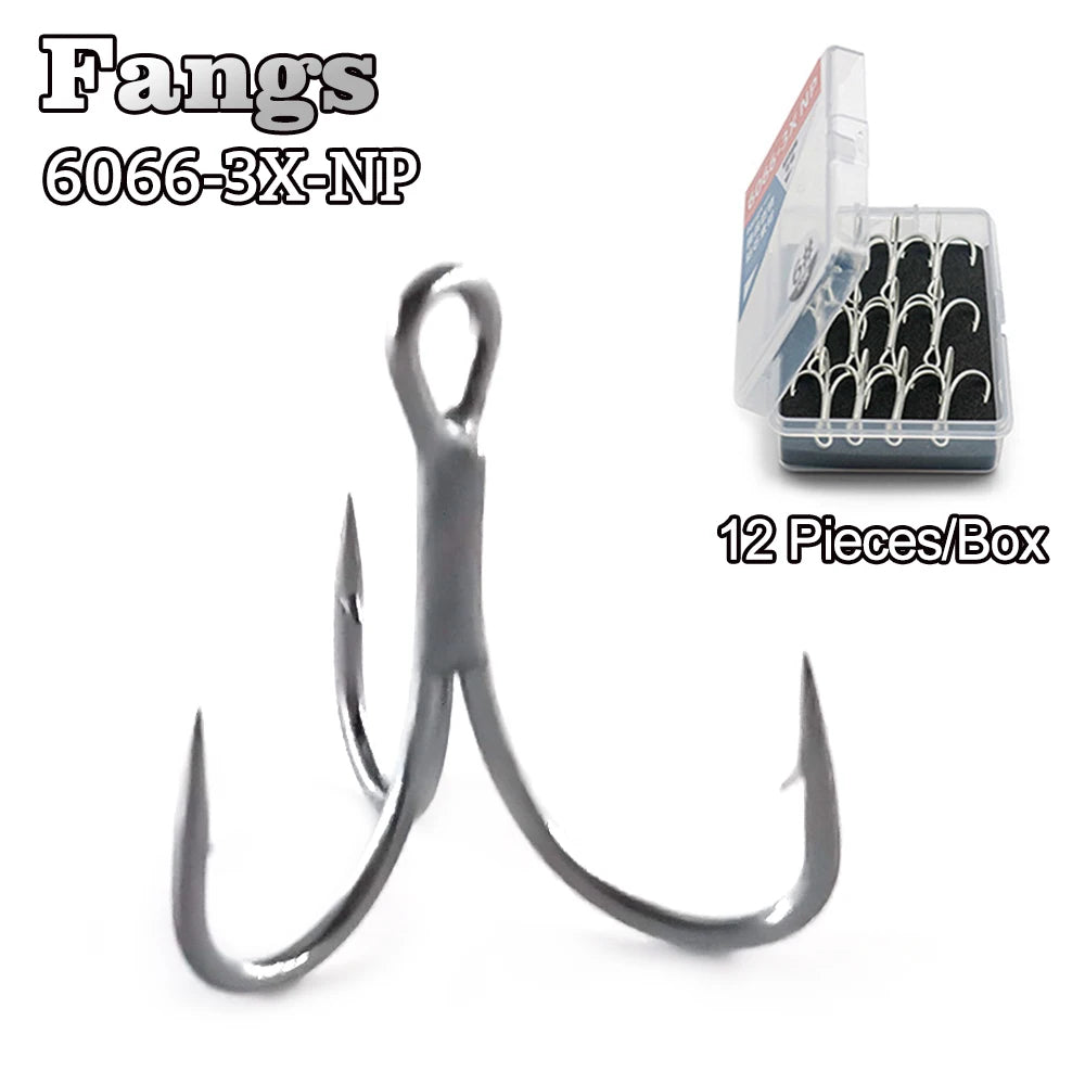 Tri Hooks Anti-Rust Coating 3X Super Strong Sharp fishing hook High Carbon Steel Sea Hooks Saltwater