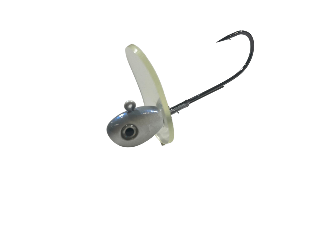 Fishing lure with a hook on a white background