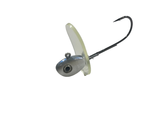 Fishing lure with a hook on a white background