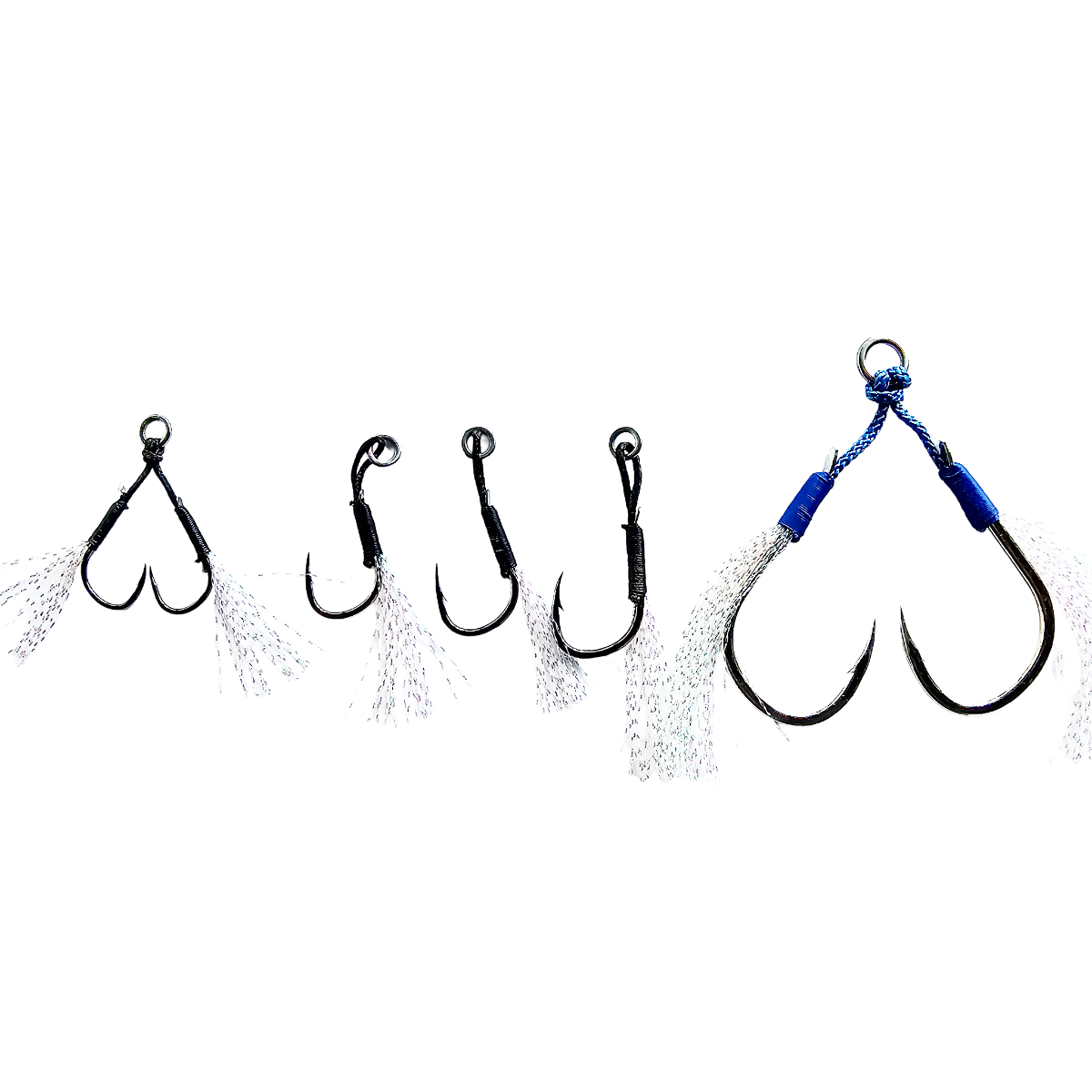 Submission Fishing Co. Assist Hooks | BKK Hooks | UV Tassels | 5 Sizes | Slow Pitch Jigging | Saltwater