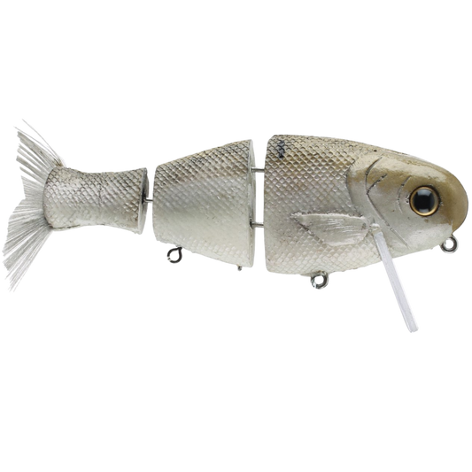 Fishing lure resembling a fish on a white background