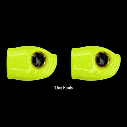 Stack Tackle Replacement Heads | 5/0 Screwy Head Jigs | 2 Per Pack | 0.5–1.5 oz | Chartreuse, Black, White, Pink