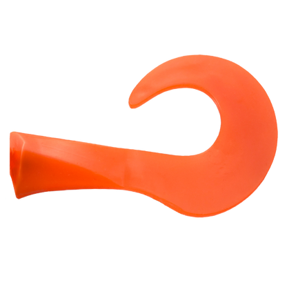Orange plastic hook on a white background