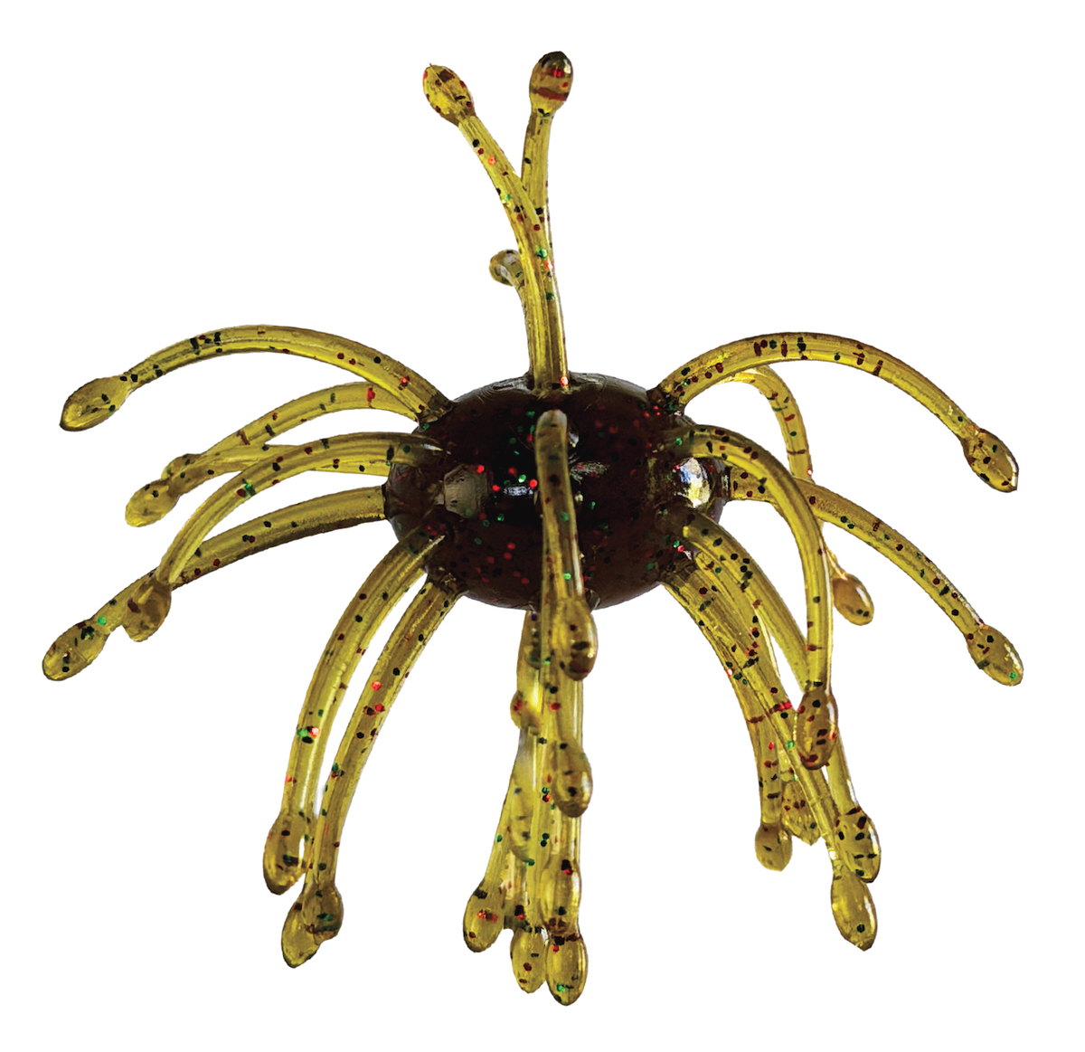 Chritmas colors sea urchin lure on a white background