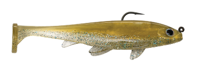 Fishing lure resembling a fish on a white background