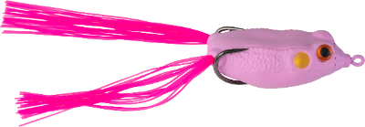 Pink fishing lure with a detailed design on a white background