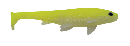 Yellow fishing lure on a white background