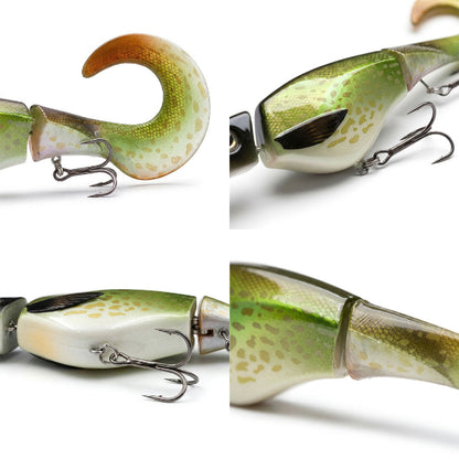 Fishing lure with a detailed close-up on a white background