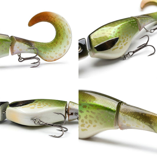 Fishing lure with a detailed close-up on a white background