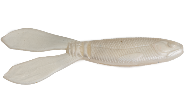 Fishing lure with a textured surface on a white background