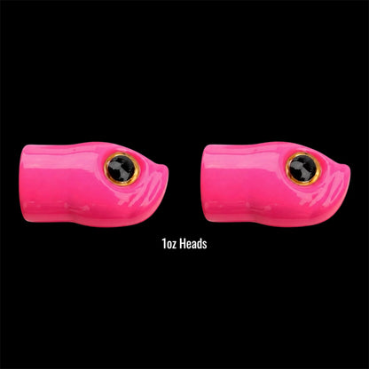 Stack Tackle Replacement Heads | 5/0 Screwy Head Jigs | 2 Per Pack | 0.5–1.5 oz | Chartreuse, Black, White, Pink