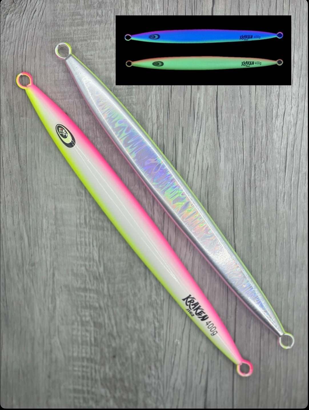 Kraken Jigz Torpedo Super Glow Reflective Belly Slow Pitch Jig