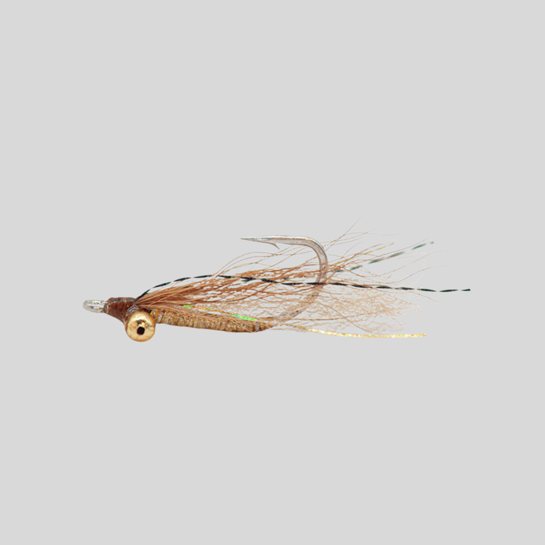 Fish-Skull Golden Knight Bonefish Fly | Gold & Tan Body | Flash | Bead Chain & Dumbbell | #6 & #8 | Clear Shallow Flats | Tropical Bonefish | Flymen Fishing Company