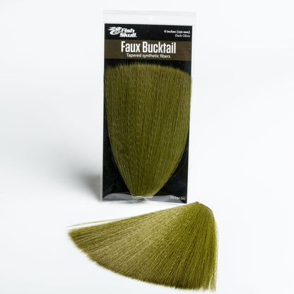 Flymen Faux Bucktail | Tapered Synthetic Bucktail Fiber | 6" Uniform Length | Pre-Stacked | 12 Colors | Clousers, Deceivers, Pike & Big Game Flies | Bite-Proof | Flymen